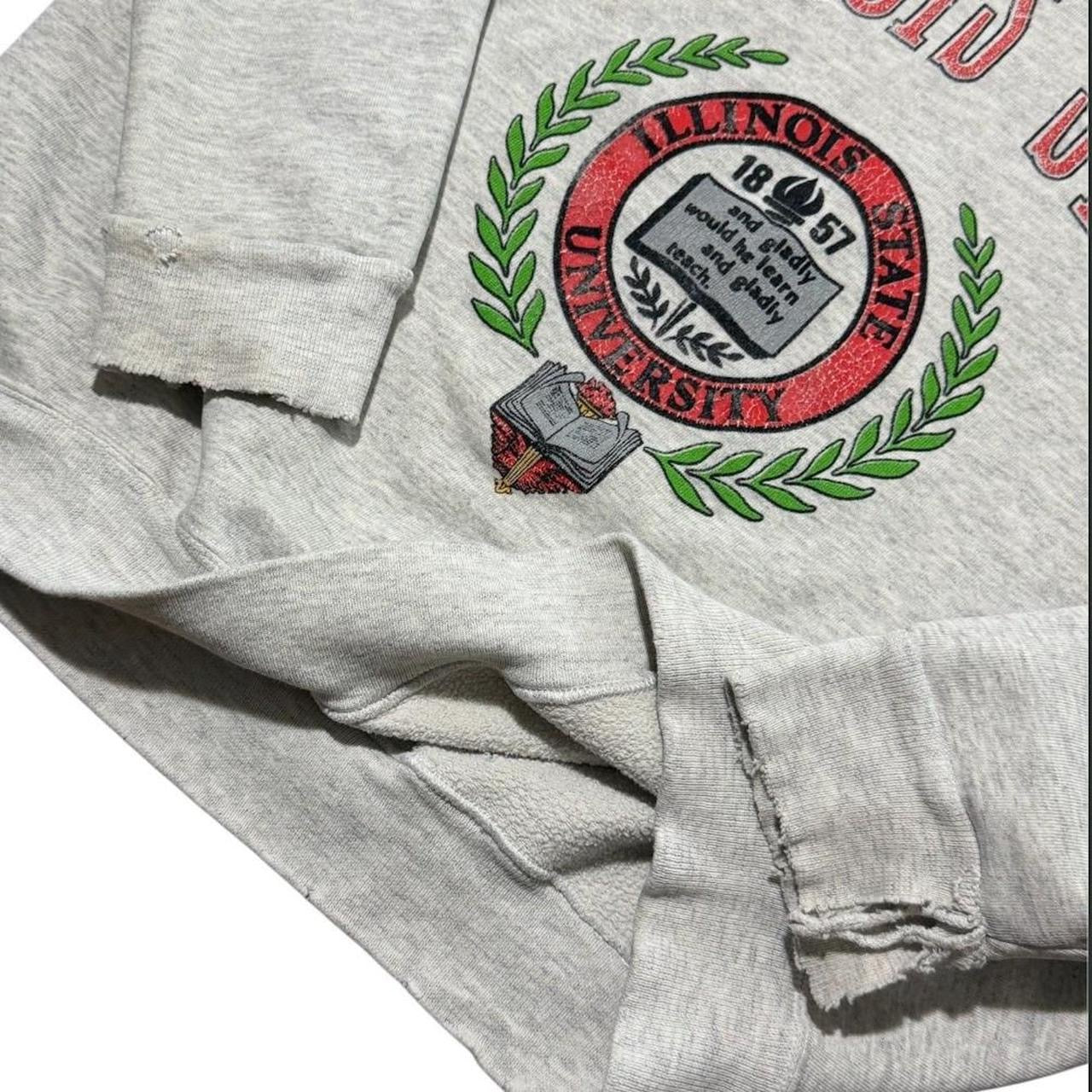 90s Illinois State University USA Crest Scholar Varsity Crewneck Sweater