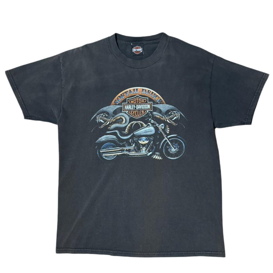 90s Faded Harley Davidson Snake Wisconsin Biker Tee