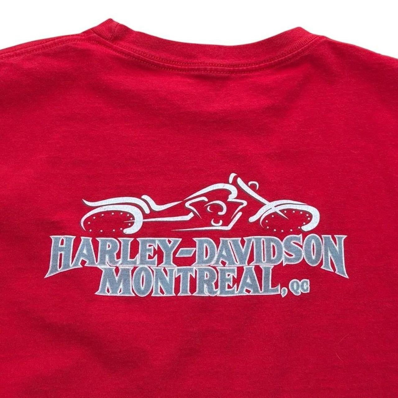 90s Y2K Harley Davidson Montreal Quebec Biker Motorcycle Graphic T-shirt