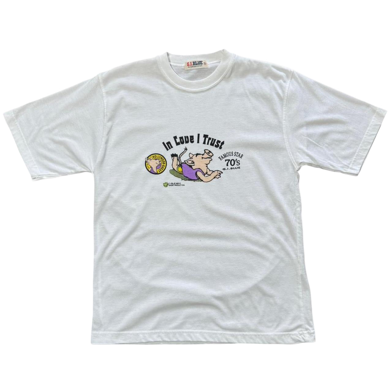 90s Hollywood GI Blue Men’s Club In Love I Trust Piggy VIP Collectors Tee