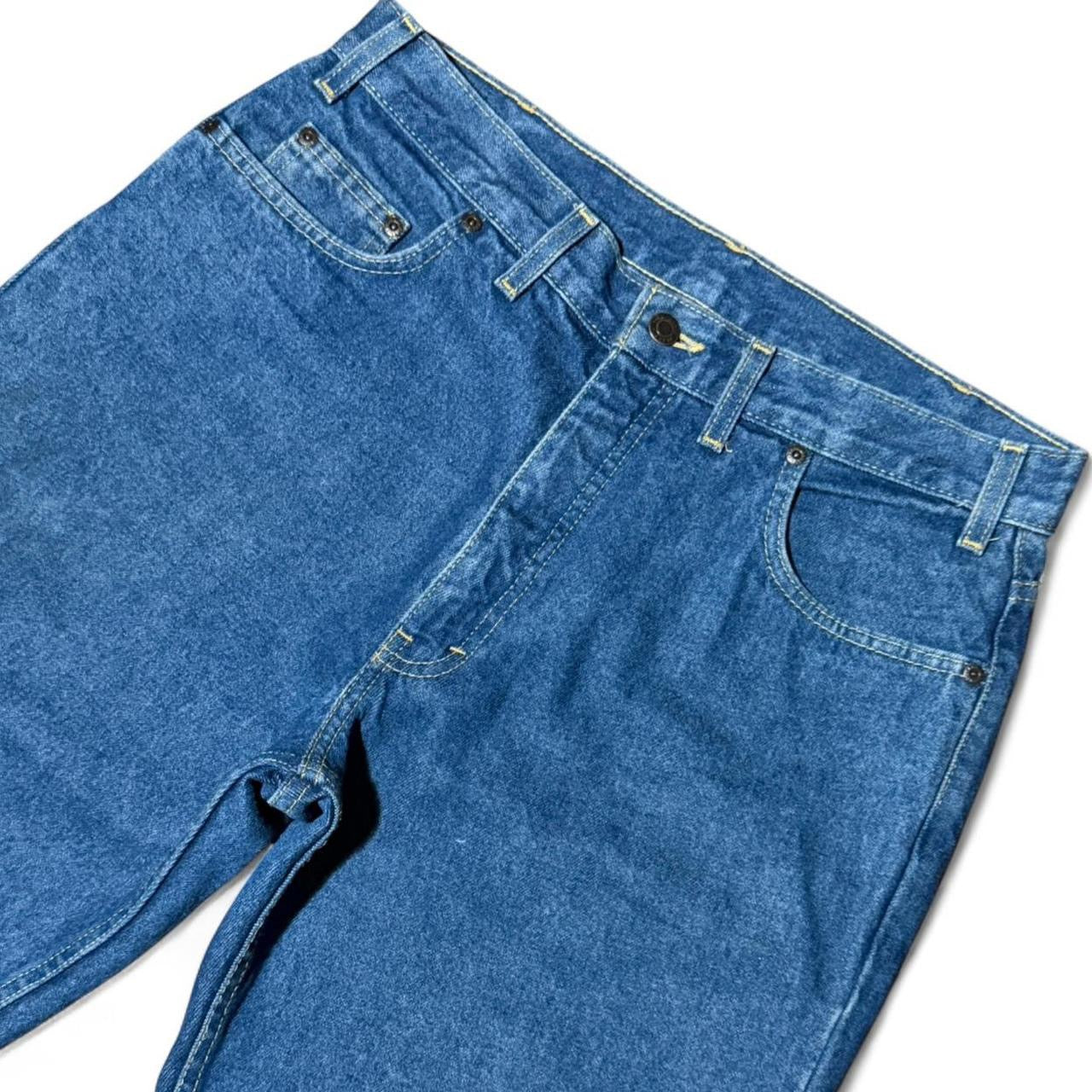 Vintage 90s Kirkland Blue Wash Utility Uniform Straight Leg Denim Work Jeans