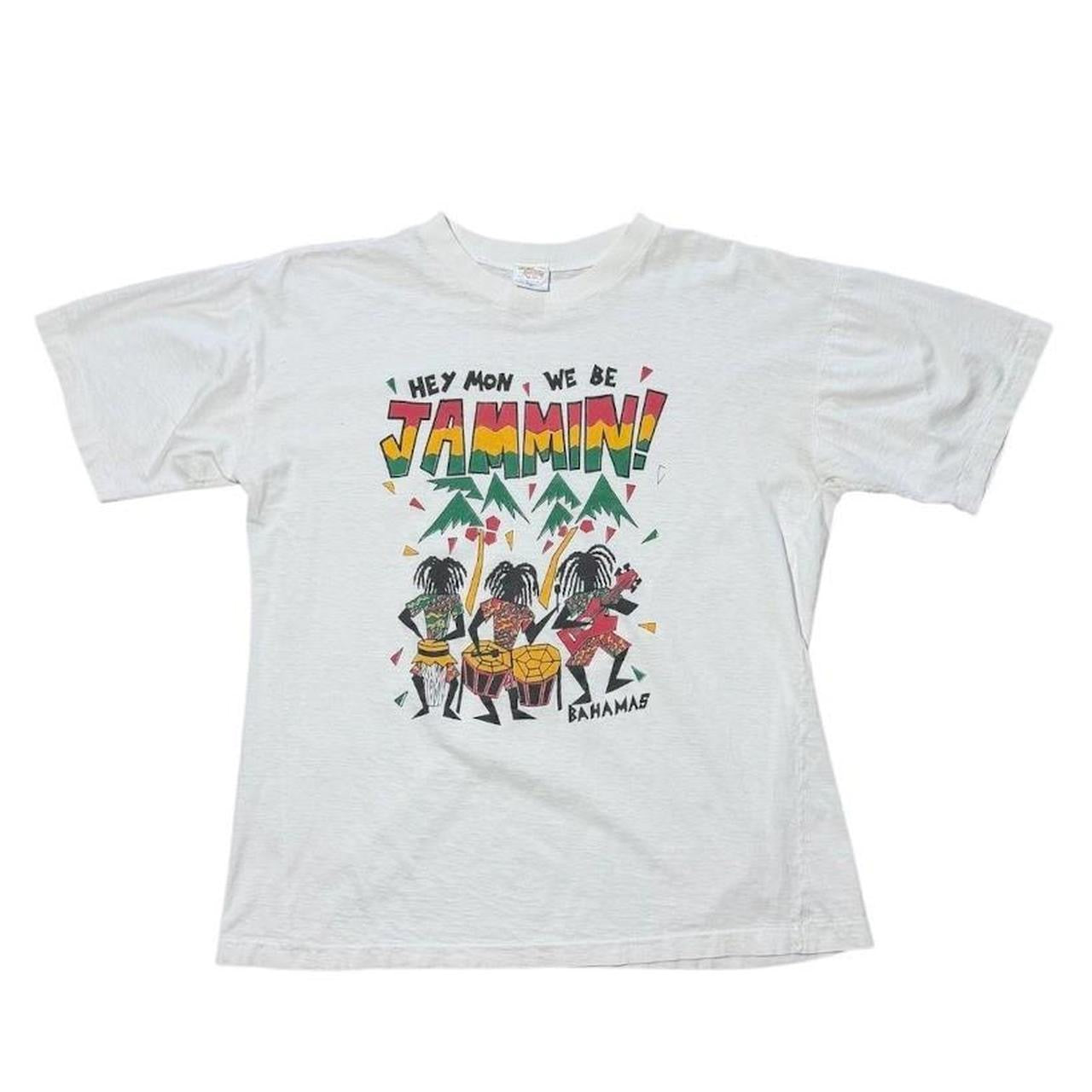 80s Bahamas Reggae Hey Mon We Be Jammin Souvenir Tourist Graphic T-Shirt