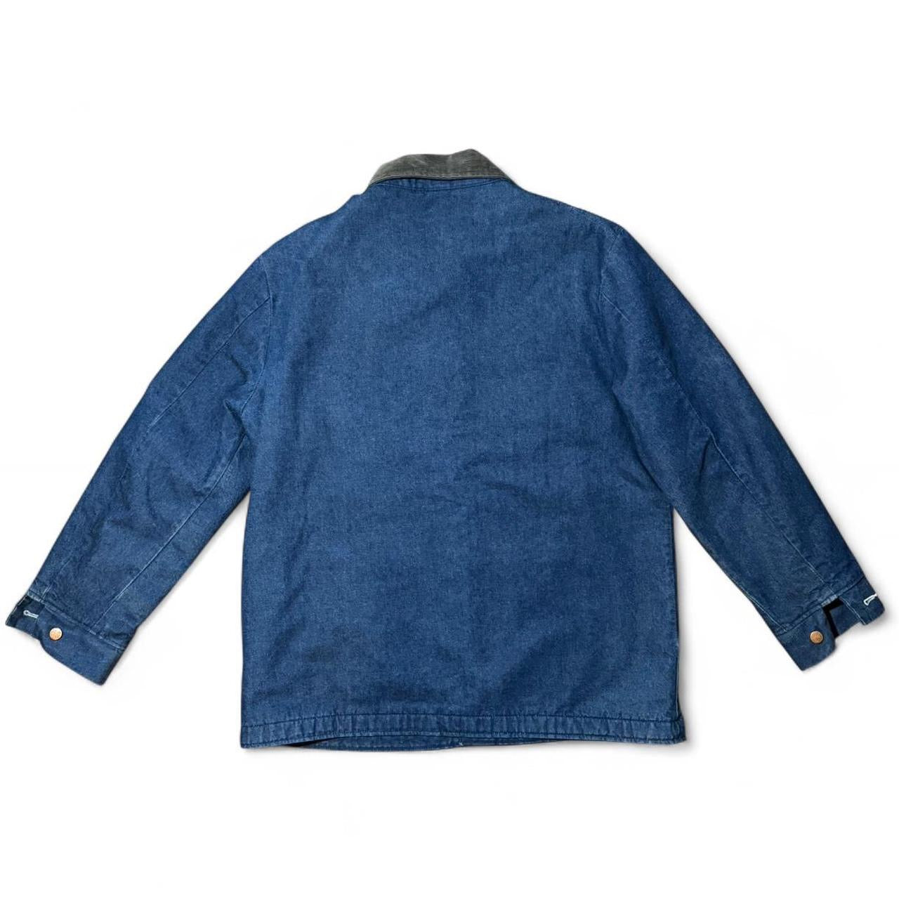 80s Big Ben Blue Denim Chore Coat Blanket Fleece Lined Jacket