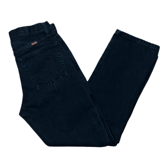 90s Black Rustler Denim Straight Leg Jeans