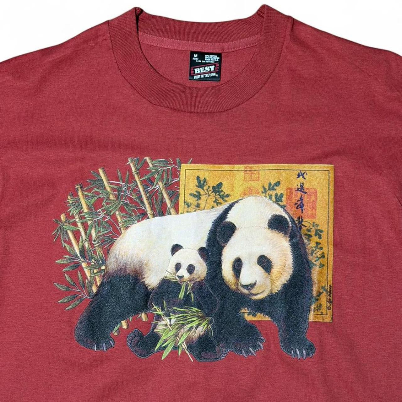 90s Cute Panda Bamboo Animal Nature Graphic Single Stitch T-Shirt