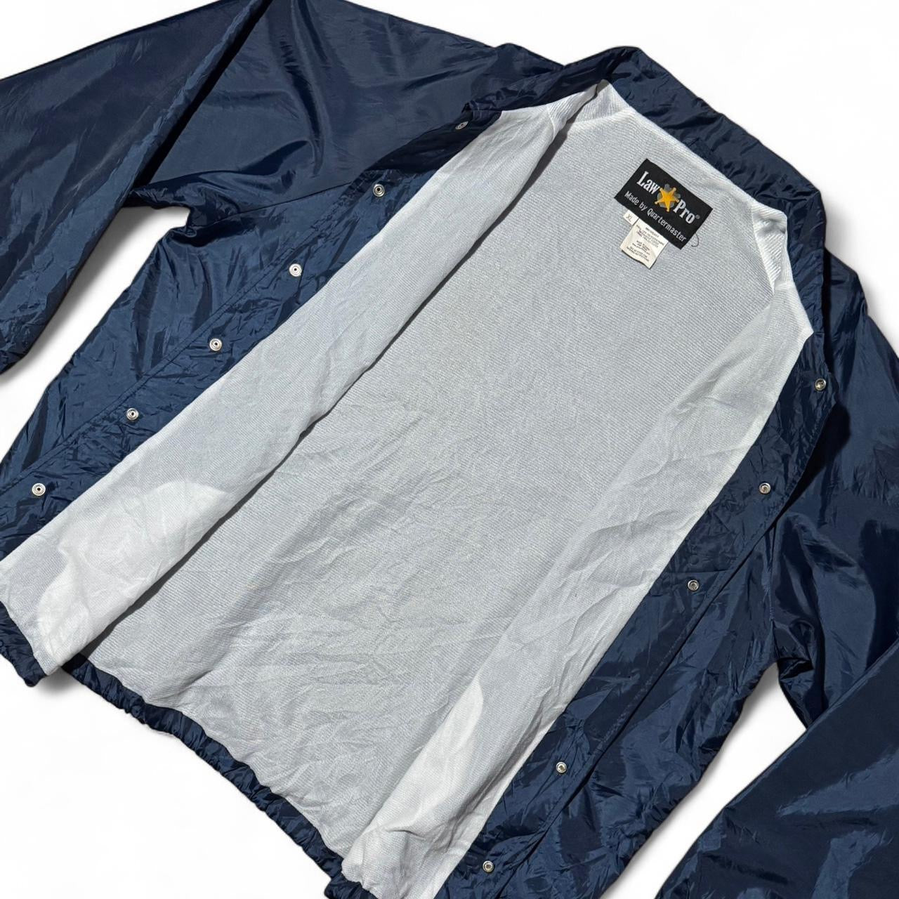 90s Navy Blue Law Pro Windbreaker Button Up Jacket