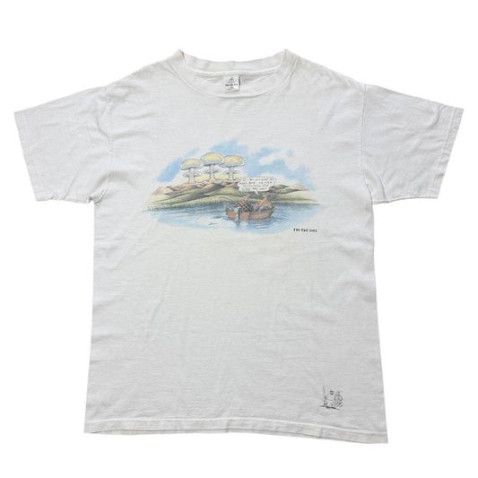 90s The Far Side Gary Larson Fishing Nuclear Comic Art Graphic T-shirt