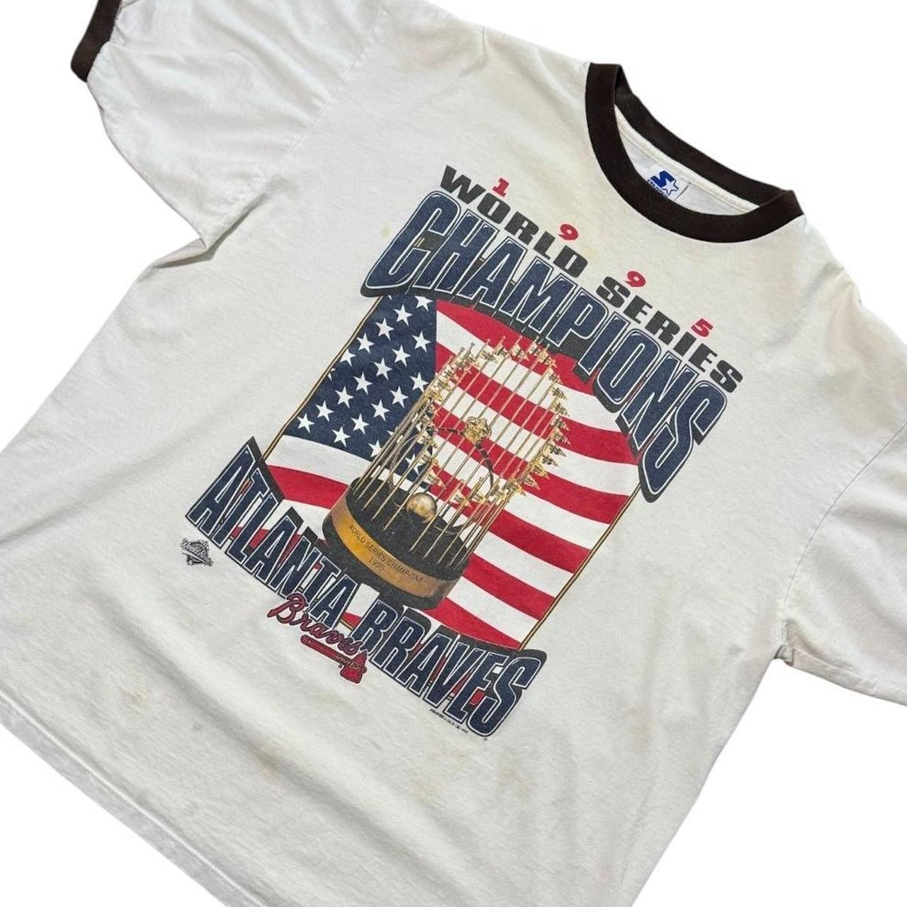 90s Atlanta Braves World Series Baseball MLB USA Starter Ringer T-shirt