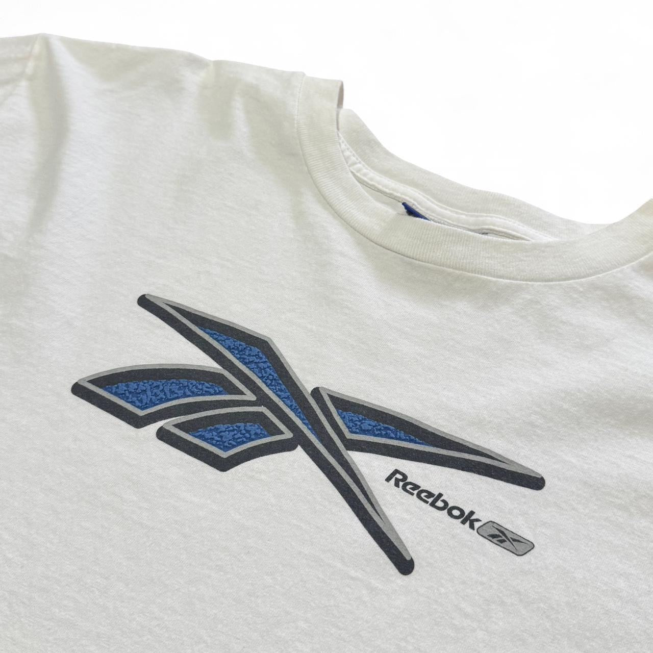 90s Puff Print Reebok Logo Spellout Graphic Sportswear Tee