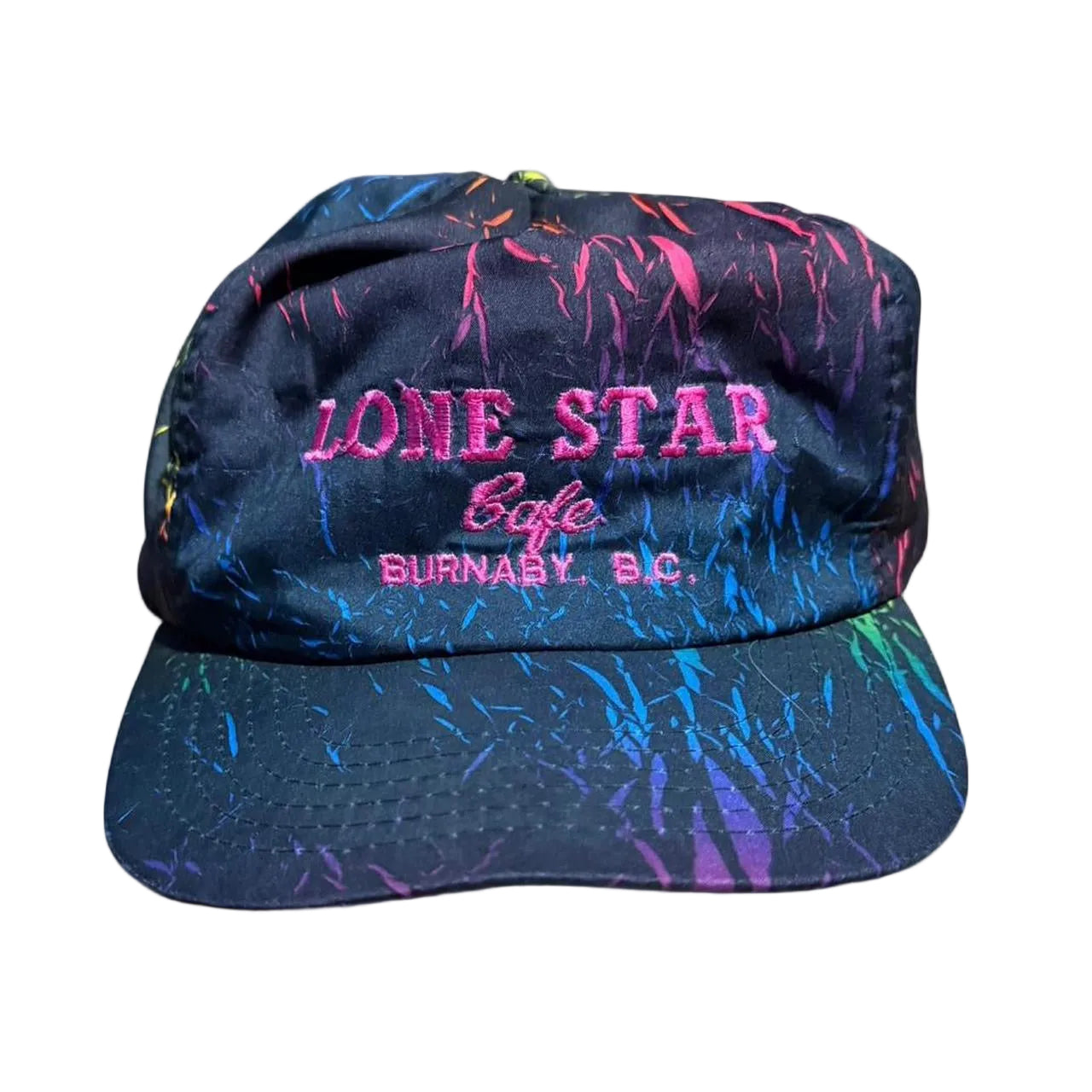 Vintage 90s Lone Star Cafe Burnaby Vancouver Paint Art Neon Snapback Hat