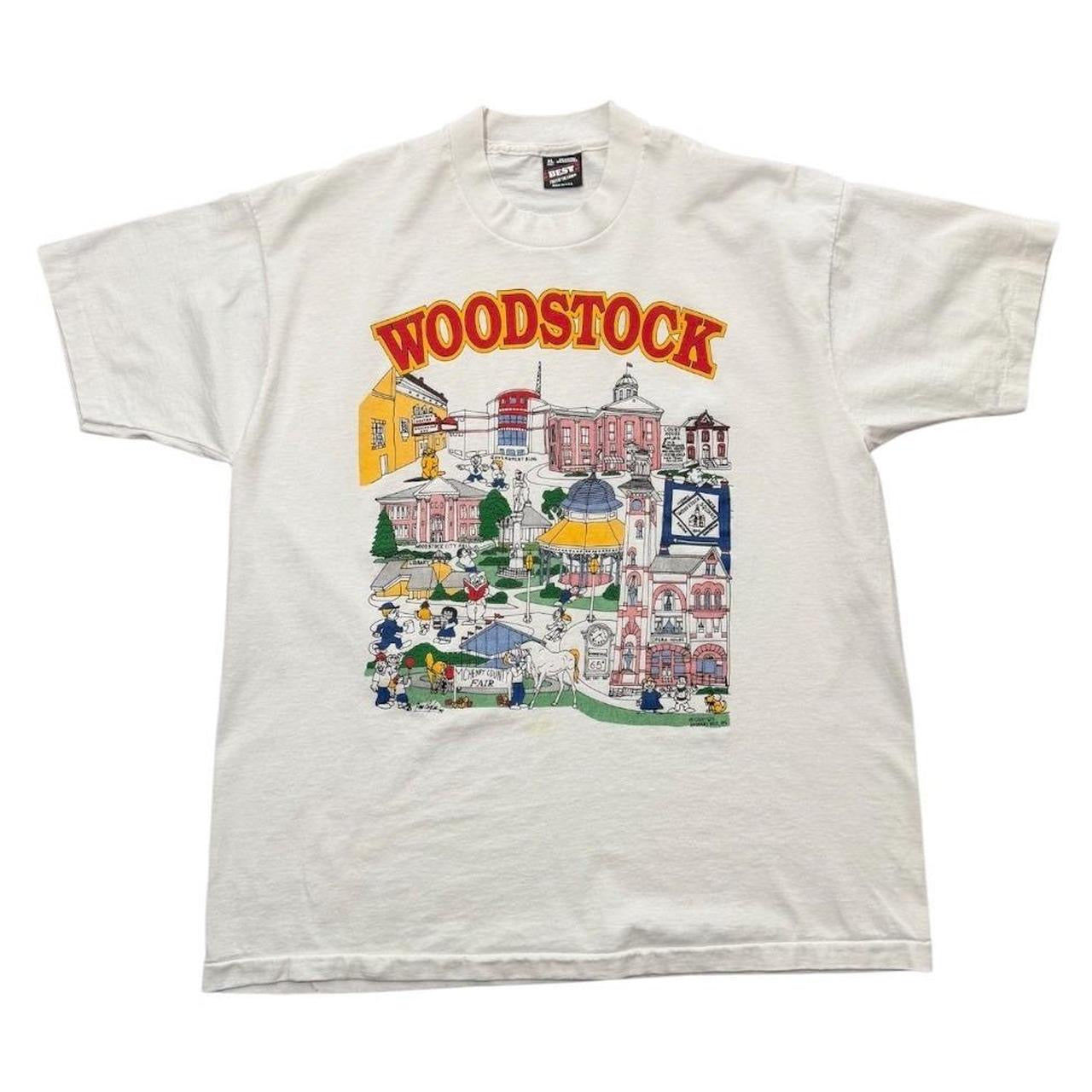 90s Woodstock Illinois Groundhog Day Graphic Architecture Art T-shirt