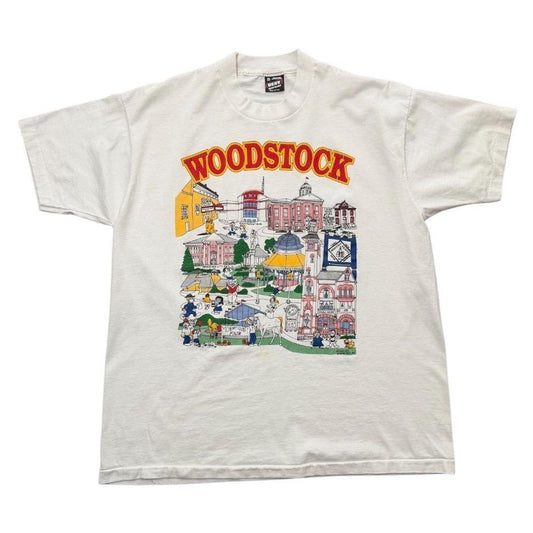 90s Woodstock Illinois Groundhog Day Graphic Architecture Art T-shirt