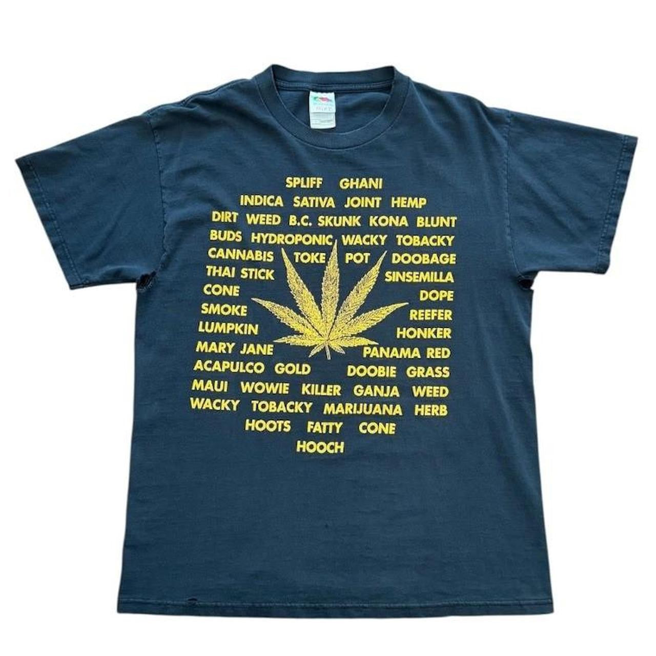 90s Distressed Weed Marijuana Stoner Kush Herbal Slang Graphic T-Shirt