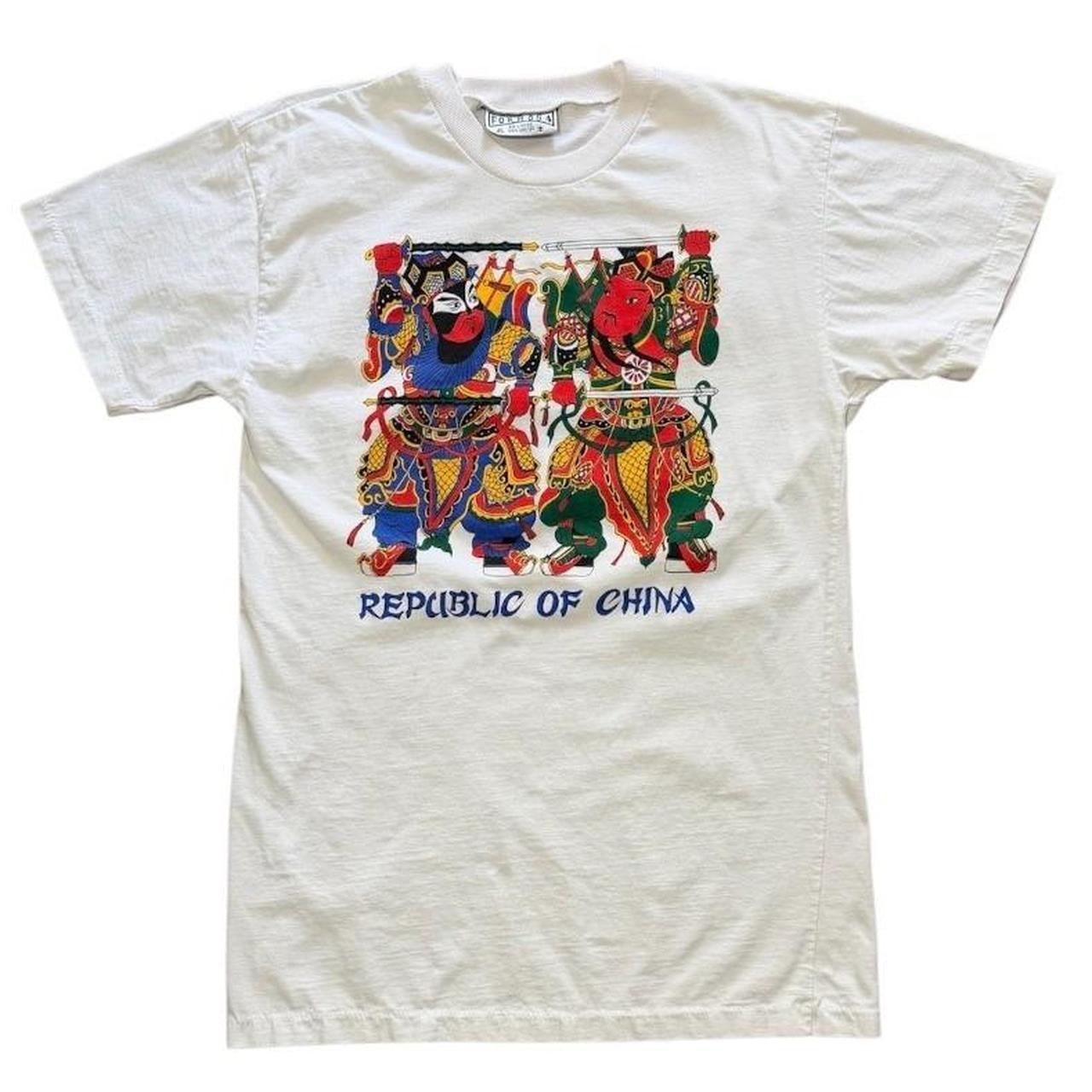 80s Republic of China Graphic Opera Warrior Chinese Art Souvenir T-shirt