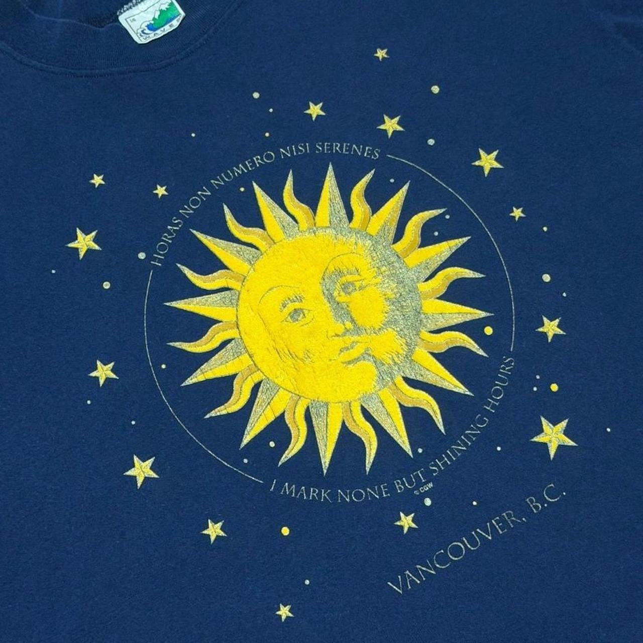 90s Vancouver BC Sun Moon Celestial Souvenir Tourist Graphic T-shirt