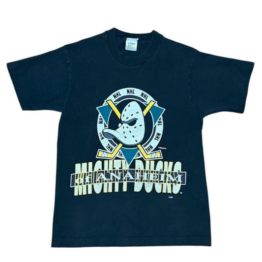 90s Anaheim Mighty Ducks NHL Hockey Sports Big Mask Logo Graphic T-Shirt