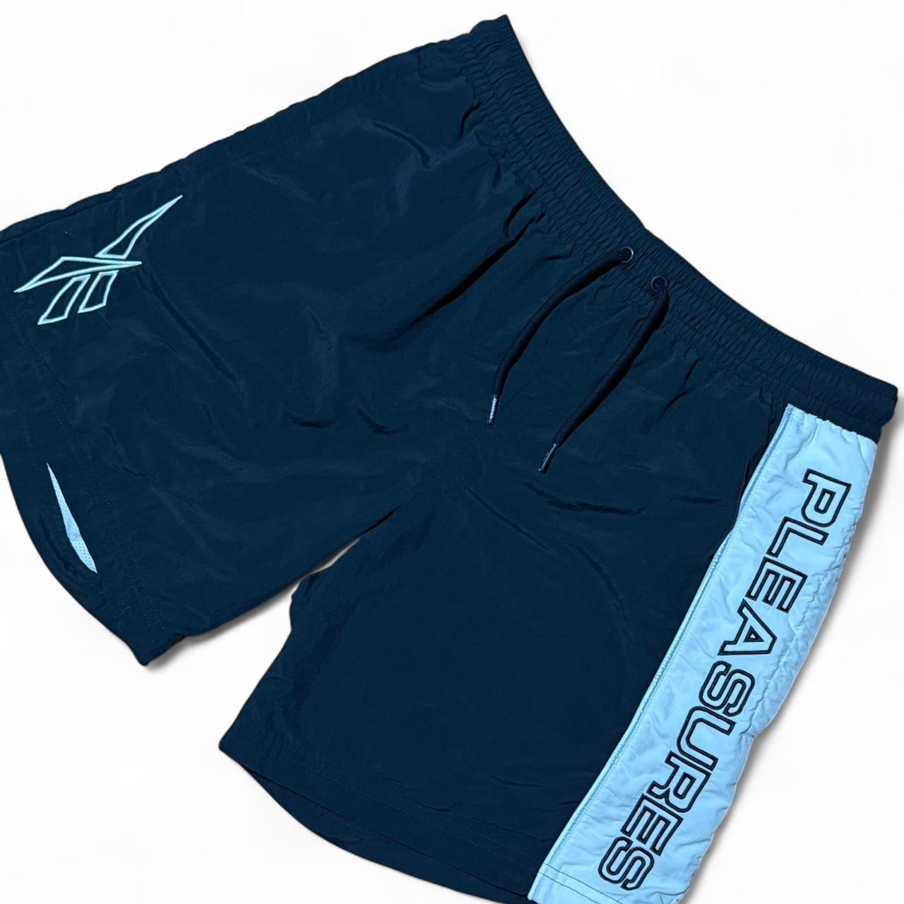 Reebok x Pleasures Colab Black & White Swim Trunk Hype Sport Shorts