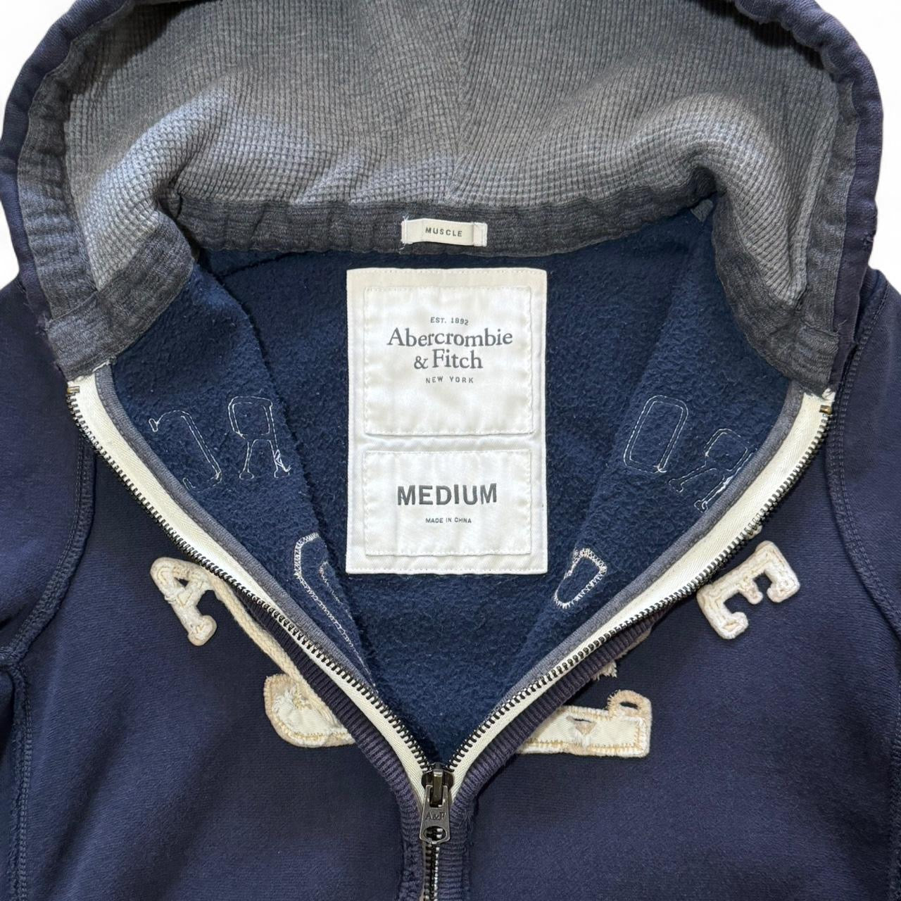 Vintage Y2K Abercrombie & Fitch Spellout Embroidered Zip Hoodie