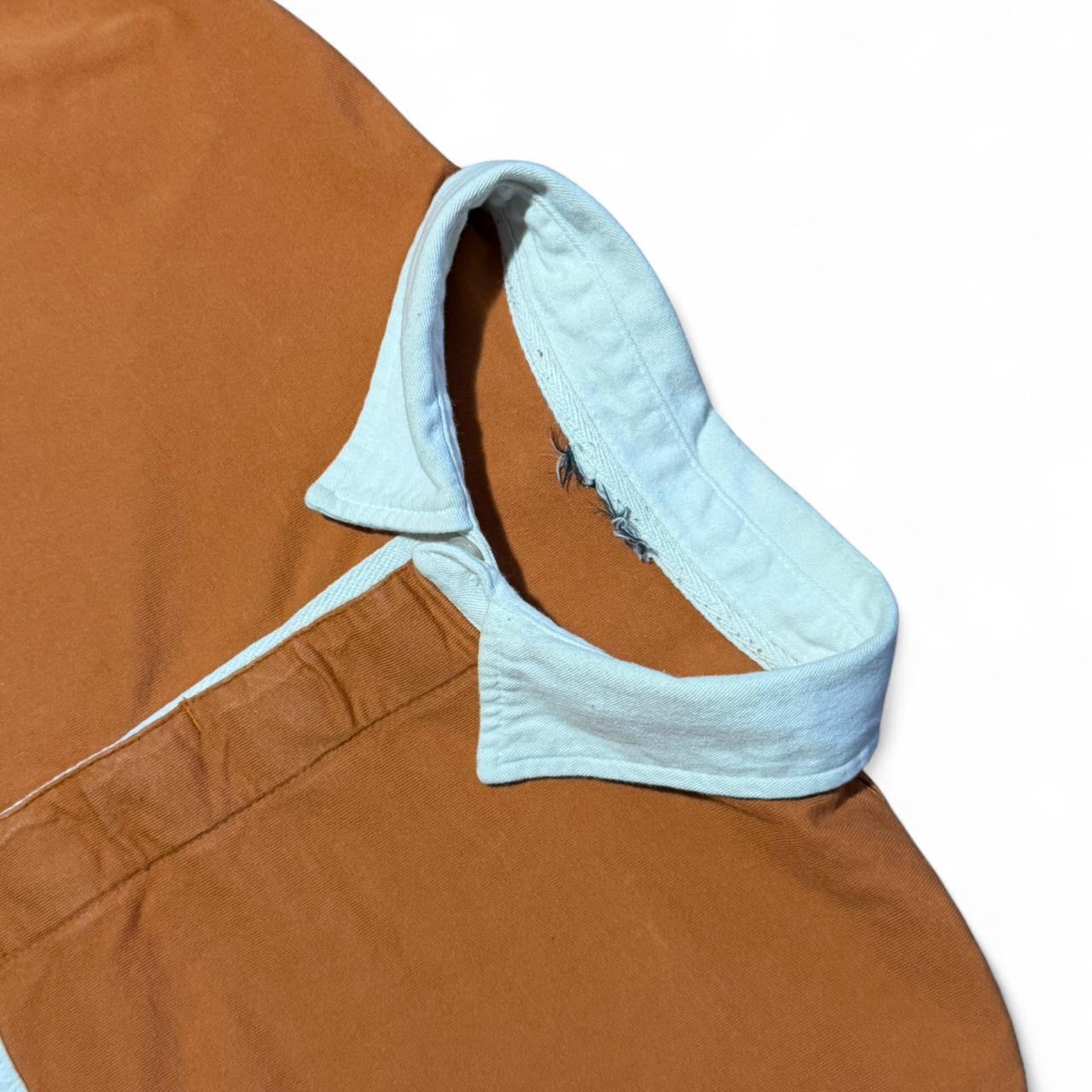 Vintage 90s Rugby Polo Orange/White Plain Heavyweight Shirt