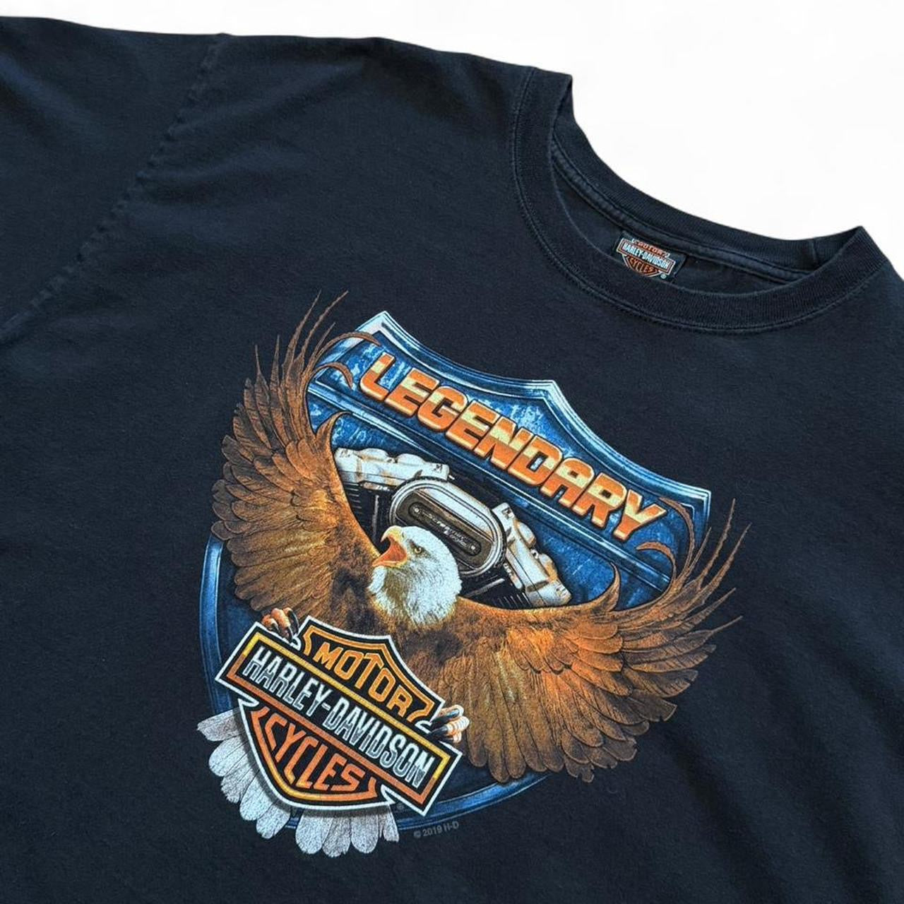 2014 Harley Davidson Legendary Motorcycle Biker Eagle Florida Graphic T-shirt