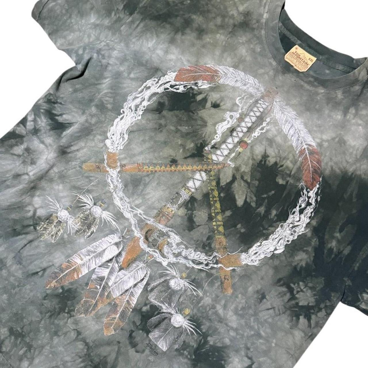 90s The Mountain Peace Pipe Dreamcatcher Feather Tie Dye Graphic T-Shirt