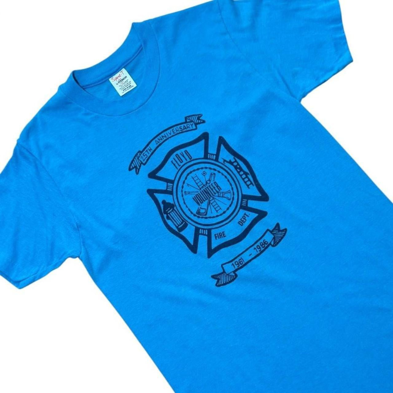 80s Floyd Volunteer Fire Fighter Dept 25th Anniversary Souvenir T-Shirt