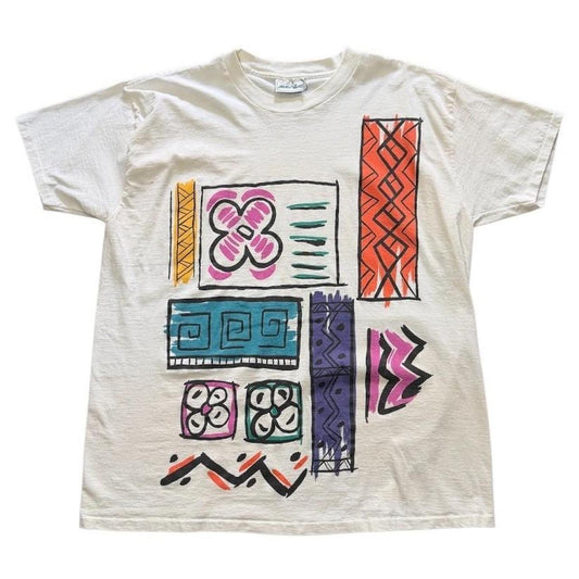 Jacques Moret 90s Abstract Art Floral Graphic Cottage Cute Core T-shirt