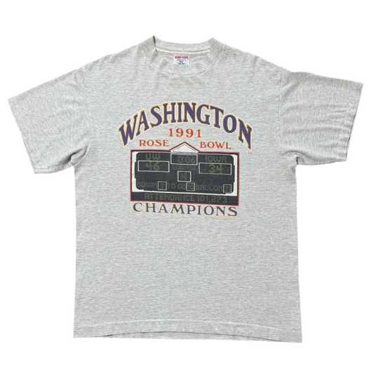 1991 Washington Huskies Vs Iowa Hawkeyes Rose Bowl NCAA Football Champions Tee