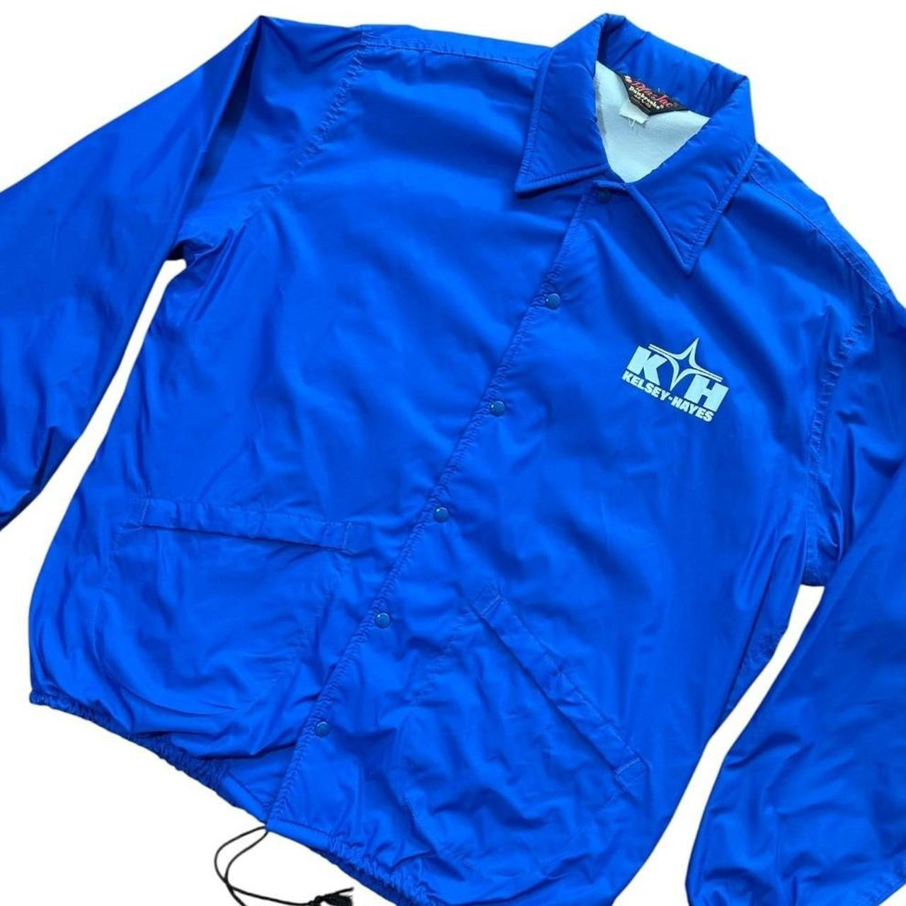 80s Kelsey Hayes Auto Car Racing Team USA Coaches Button Up Coat Jacket