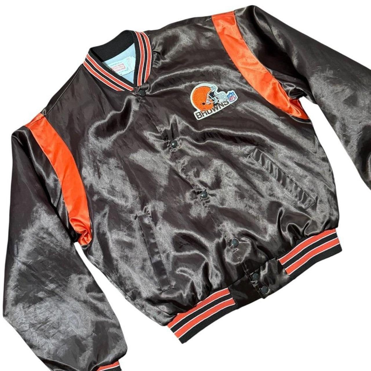 80s Cleveland Browns NFL USA Football Satin Sports Varsity Bomber Jacket