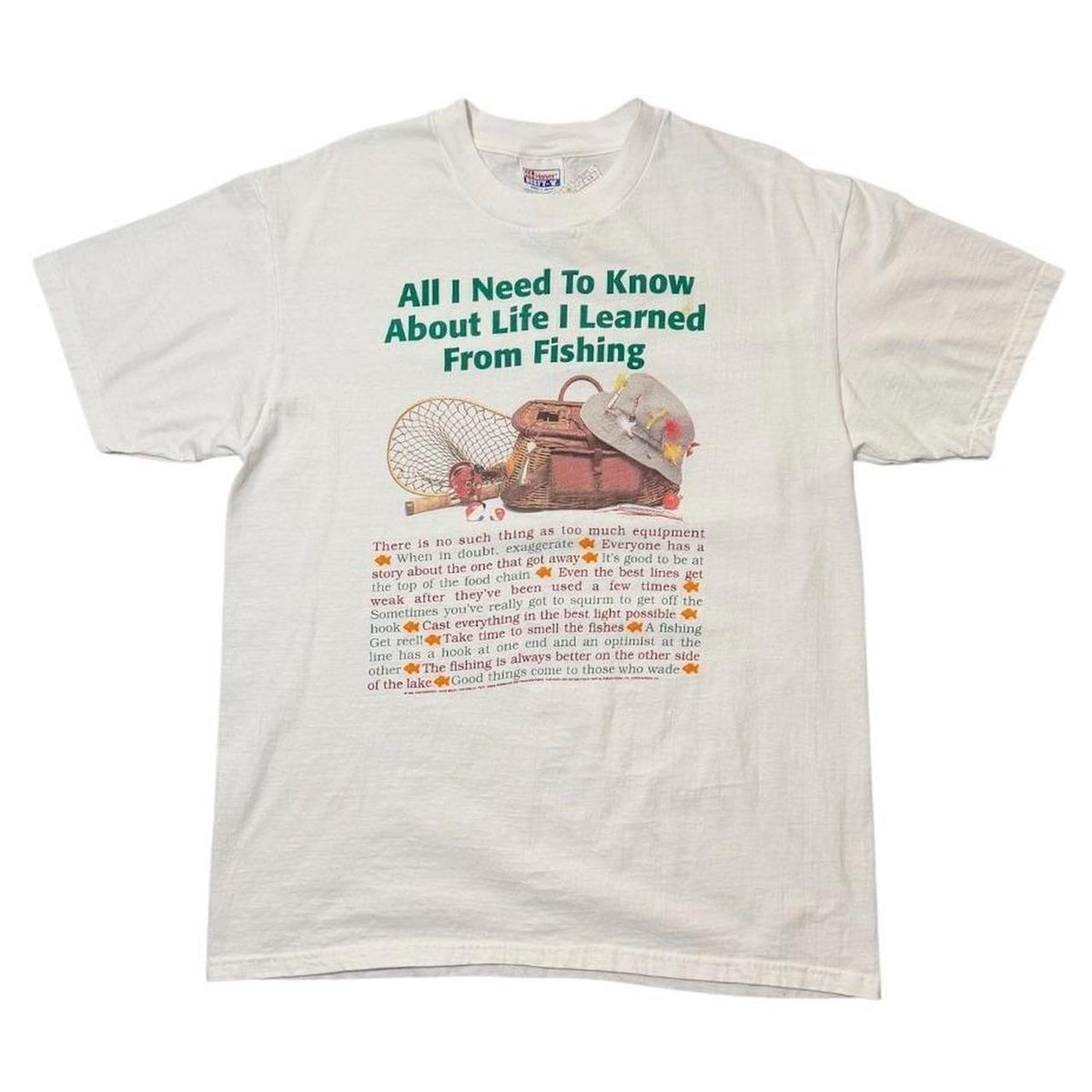 90s NWT Deadstock Sport Fishing Life Hobby Souvenir Art Graphic T-shirt