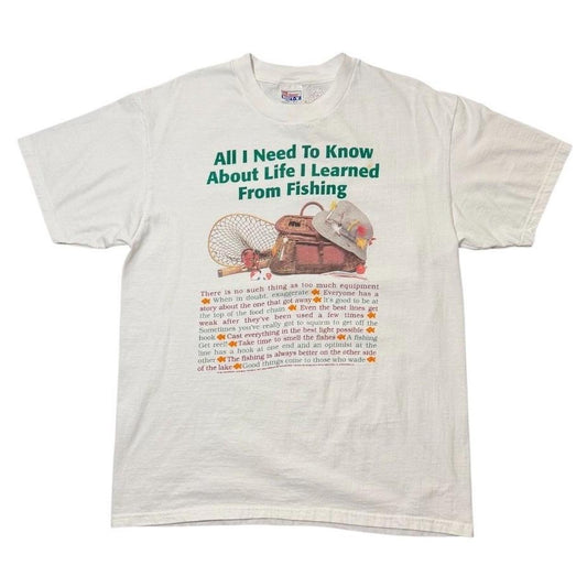 90s NWT Deadstock Sport Fishing Life Hobby Souvenir Art Graphic T-shirt