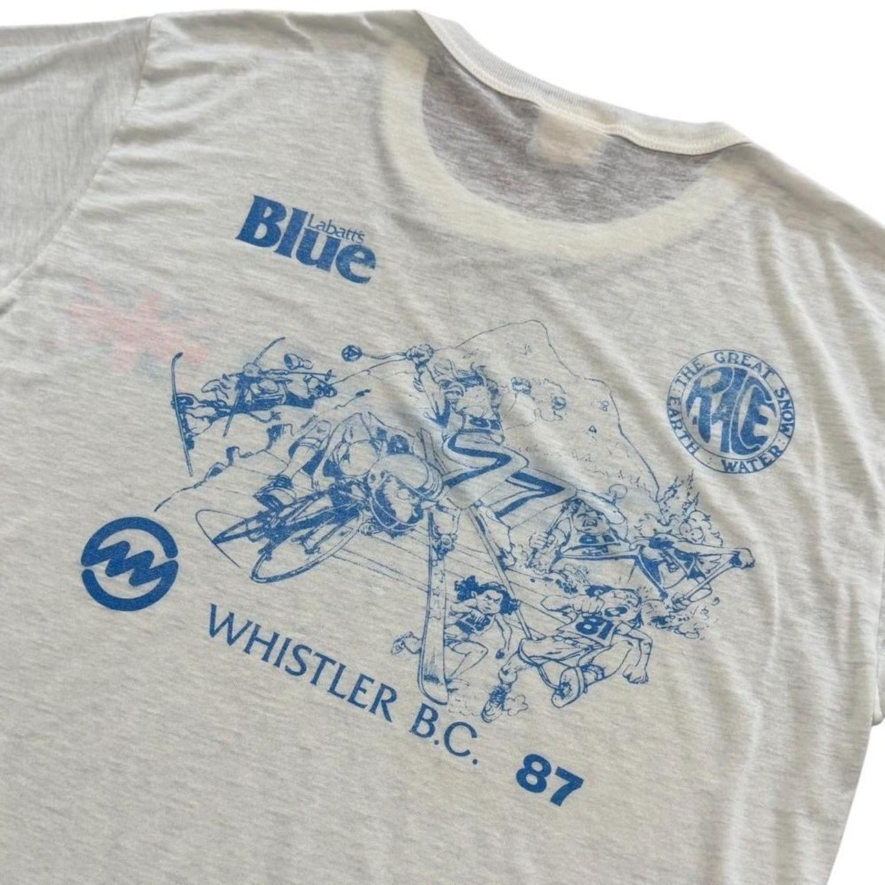 80s Reebok Whistler BC Great Race Labatt Beer Bike Run Ski Sport T-Shirt