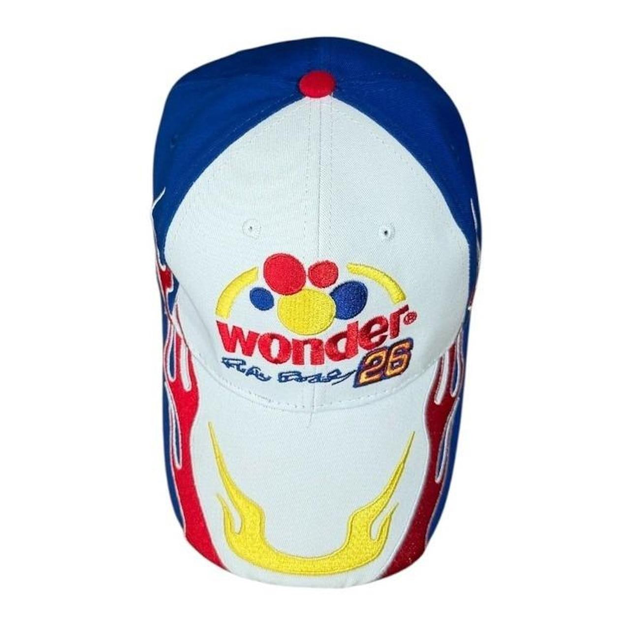 Y2K Wonder Bread Ricky Bobby 26 NASCAR Racing Flames Velcroback Hat Cap