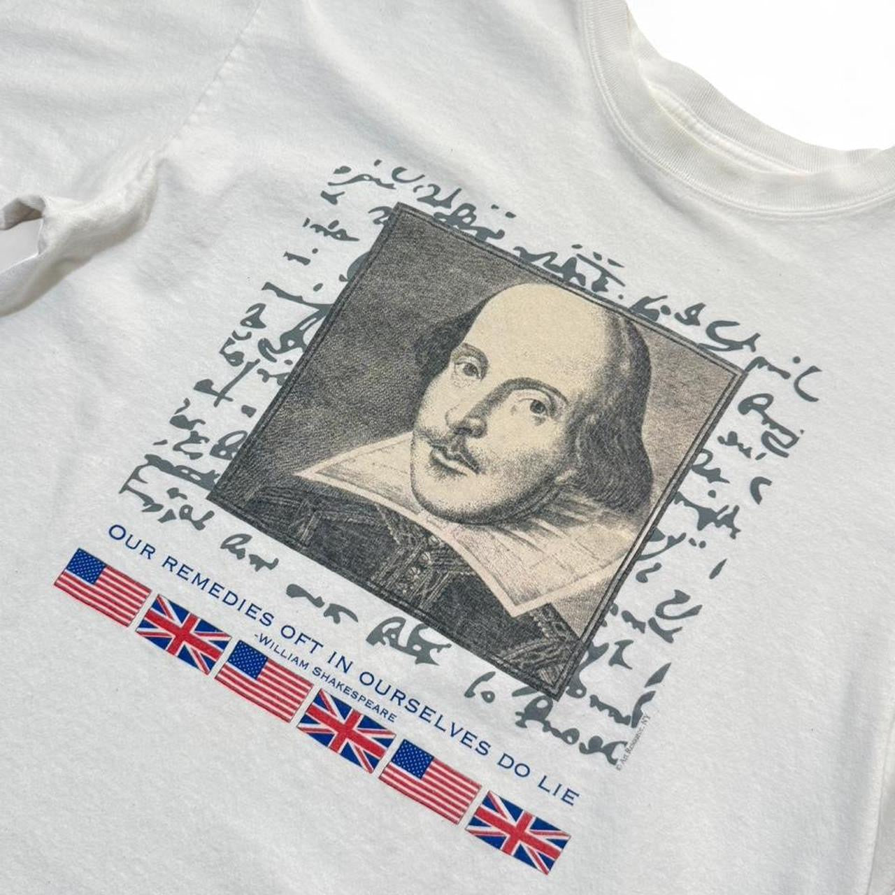 Vintage 90s Y2K William Shakespeare Poetry Author Playwright Quote T-shirt