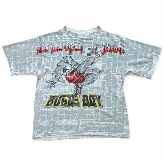 90s Bugle Boy AOP Soccer Shark Tee
