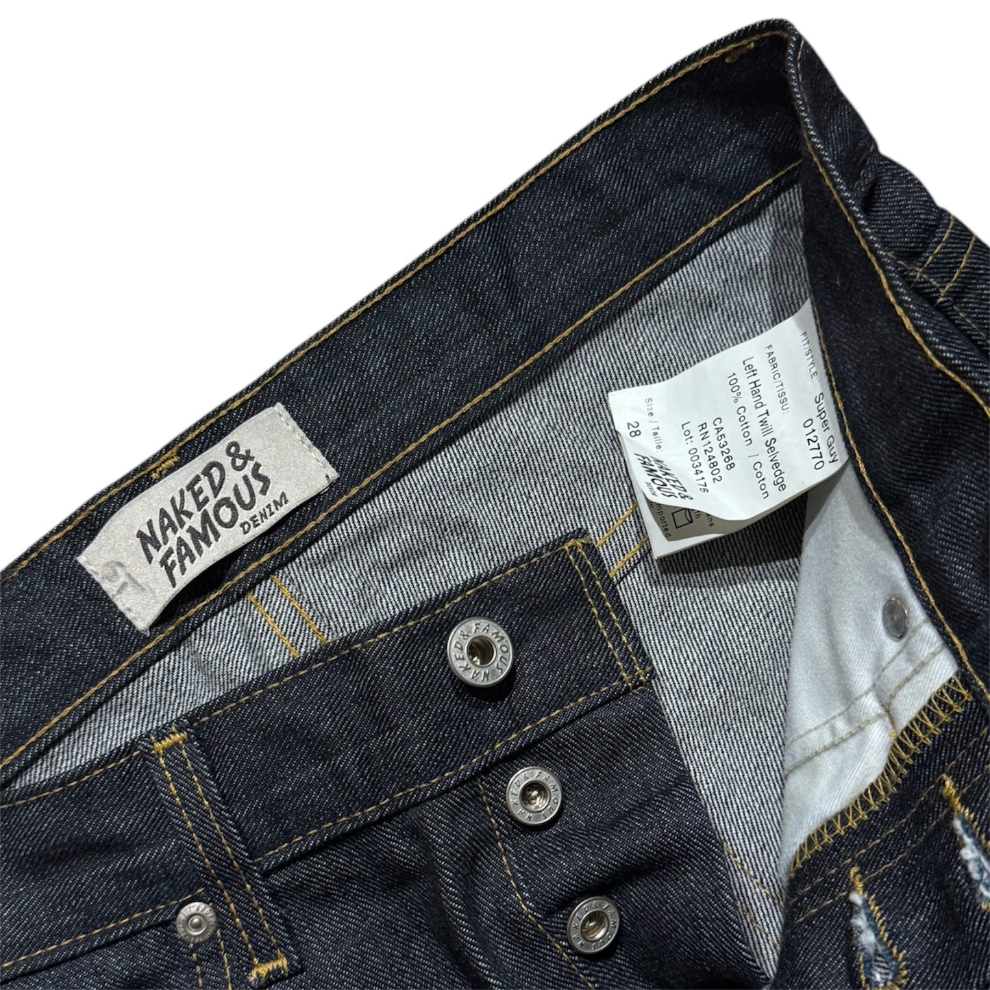 Naked And Famous Nudie Raw Denim Jeans Size 28x26”