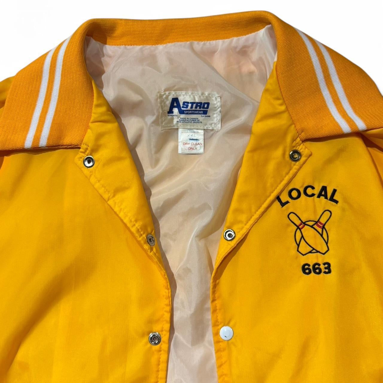 1980s Satin Yellow Astro Bowling Jacket