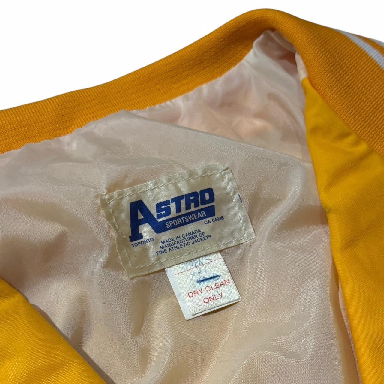 1980s Satin Yellow Astro Bowling Jacket