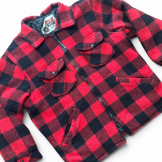 Wool Work King Big Mac Red Flannel Plaid Jacket