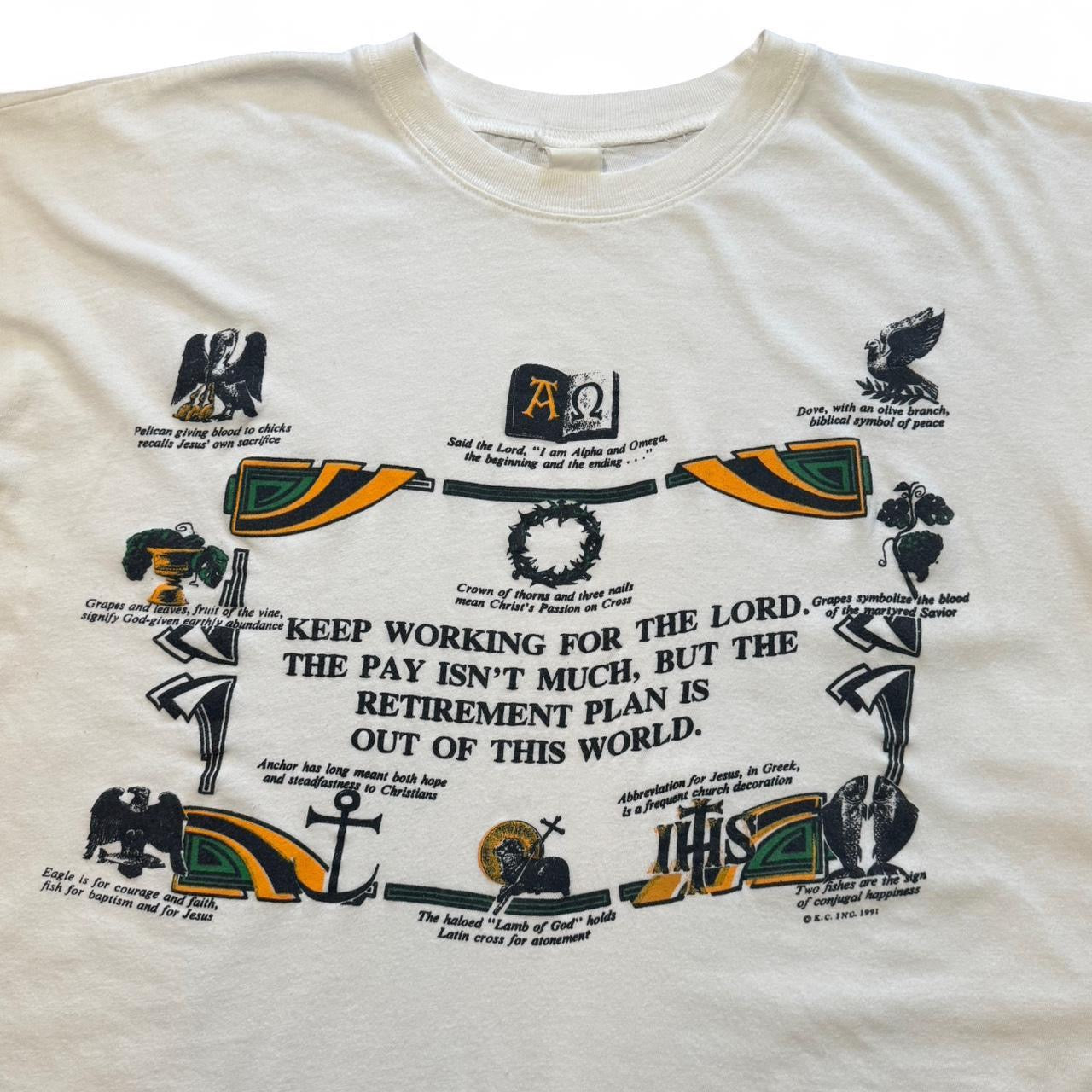 1990s "Keep Working for the Lord" Jesus T-shirt
