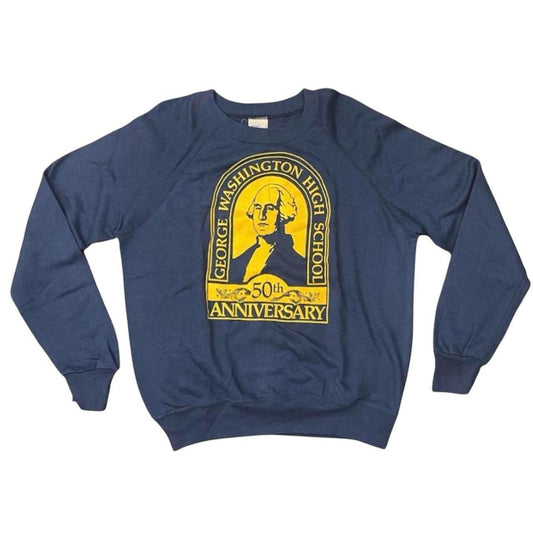70s George Washington Navy Crewneck