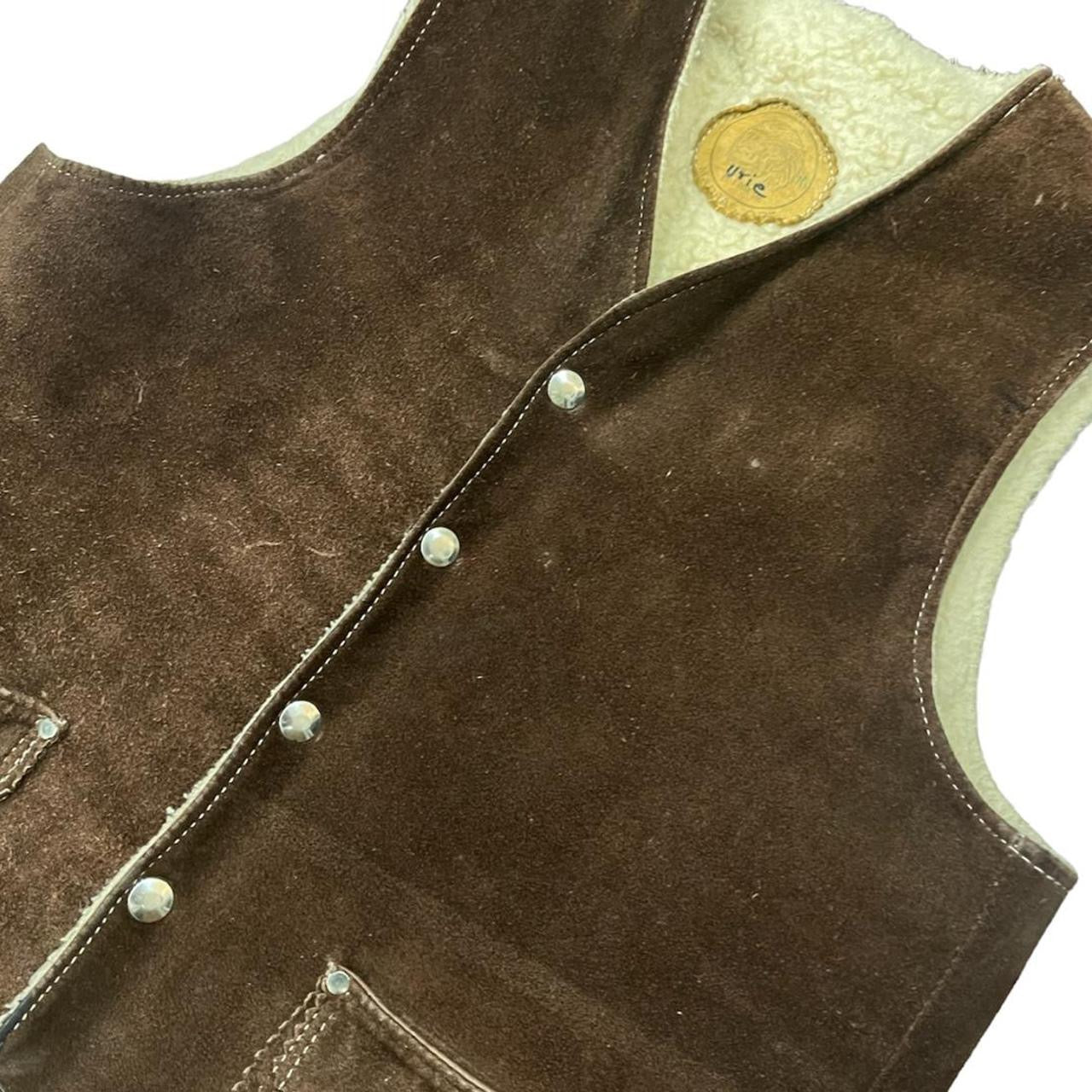 70s Handmade Suede Sherpa Vest