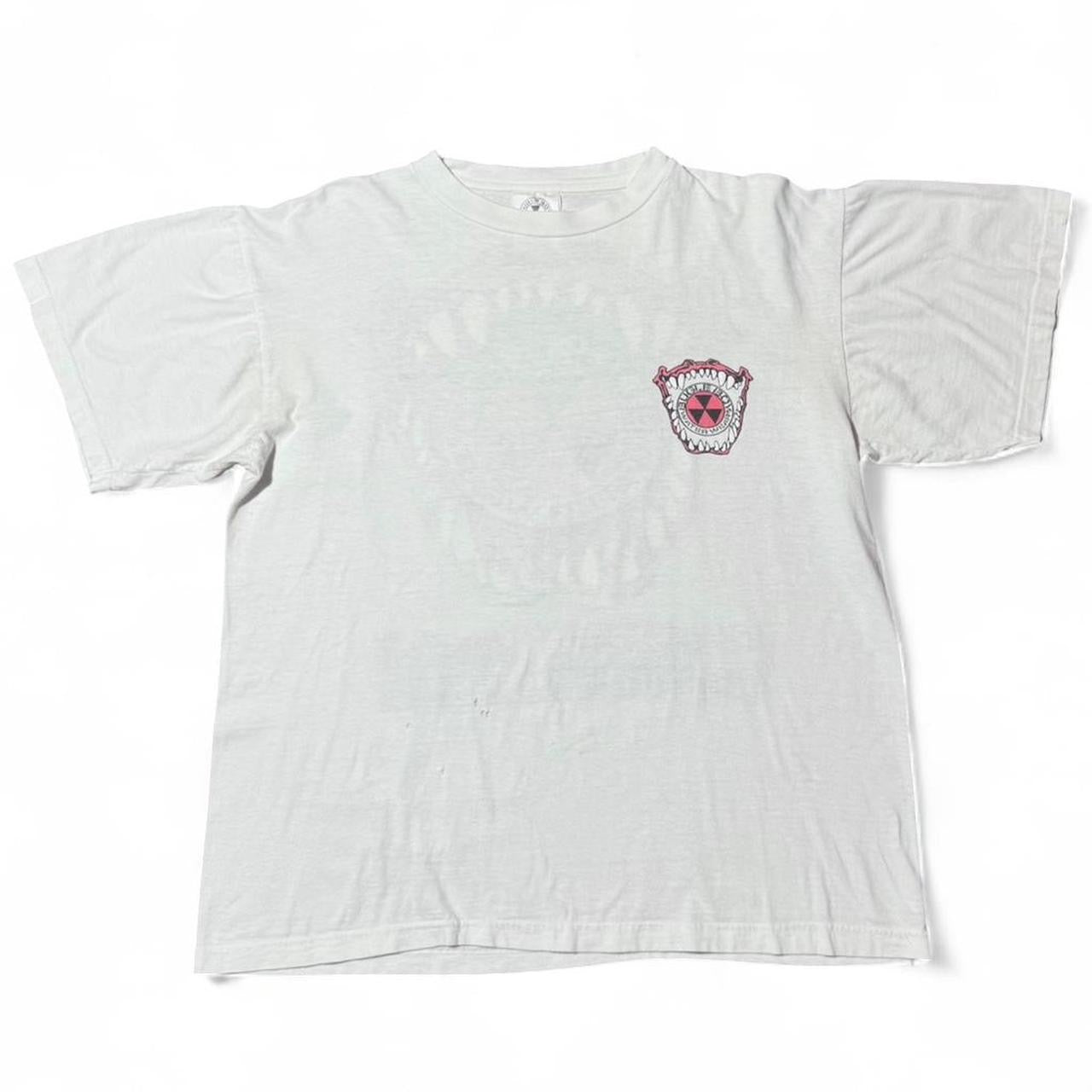 90s Puff Print Bugle Boy Water Wear Gator Teeth Graphic Surf Beach Tee