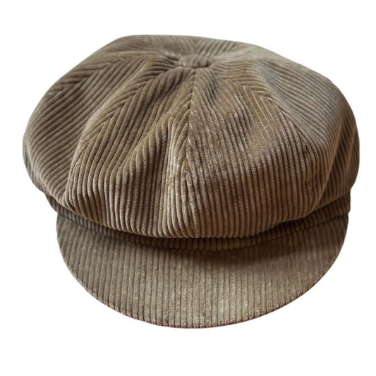 70s Magill Brown Corduroy Flat Cap Mushroom Hat
